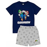 Super Mario Nintendo Pyjamas Boys Kids Luigi Blue OR Red Short PJs