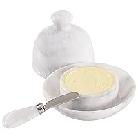 Radicaln Marble Butter Dish with Lid White 6