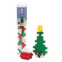 PLUS PLUS Big - Instructed Tube - 15 Piece Holiday Mix - Construction Building STEM/STEAM Toy, Interlocking Large Puzzle Blocks for Toddlers and Preschool