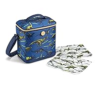 Fit & Fresh Dinosaur Insulated Lunch Box, BPA-Free, Leakproof, Water Resistant, Large Capacity, Thermal Insulation, Reusable Snack Bags, Durable Polyester