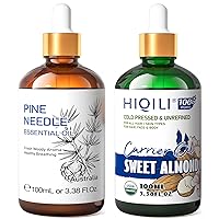 HIQILI Pine Neddle Essential Oil and Sweet Almond Oil, 100% Pure Natural for Diffuser - 3.38 Fl Oz