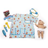 Melissa & Doug Pediatric Nurse Costume & 1 Scratch Art Mini-Pad Bundle (08519)
