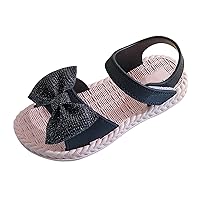 Girls Black Sandal Toddler Kids Little Child Girls Soild Bowknot Princress Shoes Youth Slide Sandals Girls