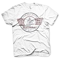 Budweiser Officially Licensed Bear & Claw Mens T-Shirt (White)