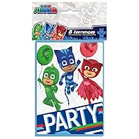 Multicolor PJ Masks Invitations (8 Count) - Reusable & Easy Cleanup, Perfect for PJ Masks Fans and Themed Birthday Celebrations