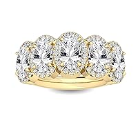 1-8 Carat (ctw) White Gold Round,Oval Cut LAB GROWN Diamond Stackable Ring (Color E-F Clarity VS2-SI1)