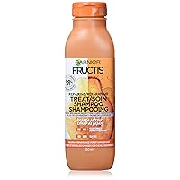 Garnier Fructis Damage Repairing Treat Shampoo, 98 Percent Naturally Derived Ingredients, Papaya, Nourish Dry Damaged Hair, Coconut, 11.8 Fl Oz