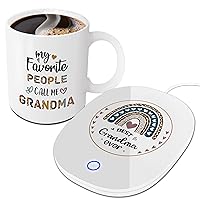 Grandma Gifts-Mothers Day Grandma Gifts Great Grandma Mug Warmer Set-Gifts for Grandma Birthday Smart Warmer Thermostat Coaster with Mug, Beverage Warmer Maintain Temperature 120℉-140℉
