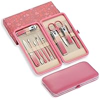 Manicure Set for Women - Pink Nail Care Kit for Christmas and Birthday, Stocking Stuffers for Mom, Wife, and Young Girls