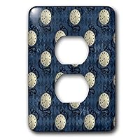 3dRose Anne Marie Baugh - Patterns - Hipster Pocket Watches On A Blue Diamond Background Pattern - 2 plug outlet cover (lsp_323142_6)