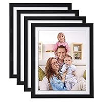 Giftgarden 8x10 Picture Frame Black with Mat, 9.4x11.7 Outer Frames Matted to 8 x 10’ Photos for Wall or Tabletop Decor, Set of 4