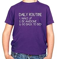 Daily Routine: Wake Up Be Awesome - Childrens/Kids Crewneck T-Shirt