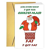 Humorous Merry Christmas Cards for Him Her, Funny Christmas Gift for Family Friend, Christmas Gift Cards For Her, For Him, For Dad, For Mom, Greeting Card With Envelope