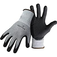 Boss 8445L 656731 Tactile Dotted Dipped Nitrile Palm Glove, Large, Black/Gray