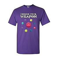 Choose Your Weapon DM Dice Gaming Funny DT Adult T-Shirt Tee