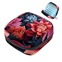 Flower Petal Period Bag Menstrual Cup Pouch, Large Storage Bag Sanitary Purse for Sanitary Napkin Pads, Pads Organizer for Girls Women