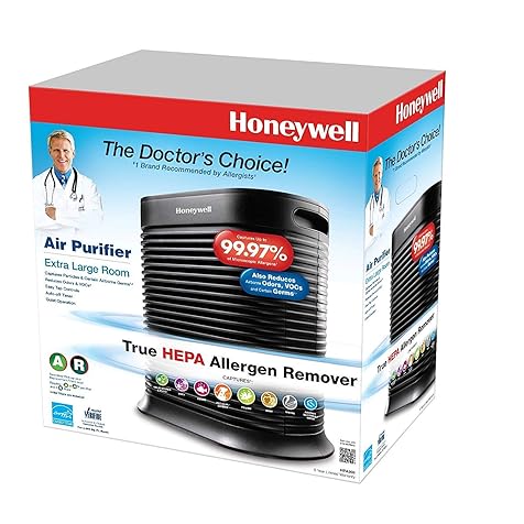 Honeywell HPA300 HEPA Air Purifier for Extra Large Rooms - Microscopic Airborne Allergen+ Dust Reducer, Cleans Up To 2250 Sq Ft in 1 Hour - Wildfire/Smoke, Pollen, Pet Dander – Black