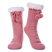 Yebing Womens Non Slip Slipper Socks Winter Warm Soft Cozy Fuzzy Fleece-lined Grippers Home Socks