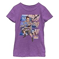 Girl's Star Wars: Forces of Destiny Rey BB-8 T-Shirt - Purple Berry - X Large