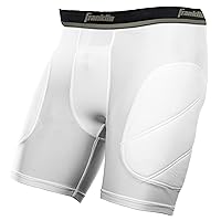 Franklin Sports Youth Compression Sliding Shorts - Kids Compression Underwear with Cup Pocket - Padded Baseball Sliding Short
