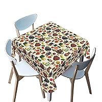 fruit pattern Tablecloth Square,watercolor theme,Stain and Wrinkle Resistant Table Cloth Square Table Cover Overlay Cloth,for Dining, Kitchen, Wedding and Parties etc（multicolor，70 x 70 Inch）