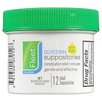 Fleet Laxative Glycerin Suppositories, 12 ct (Pack of 2)