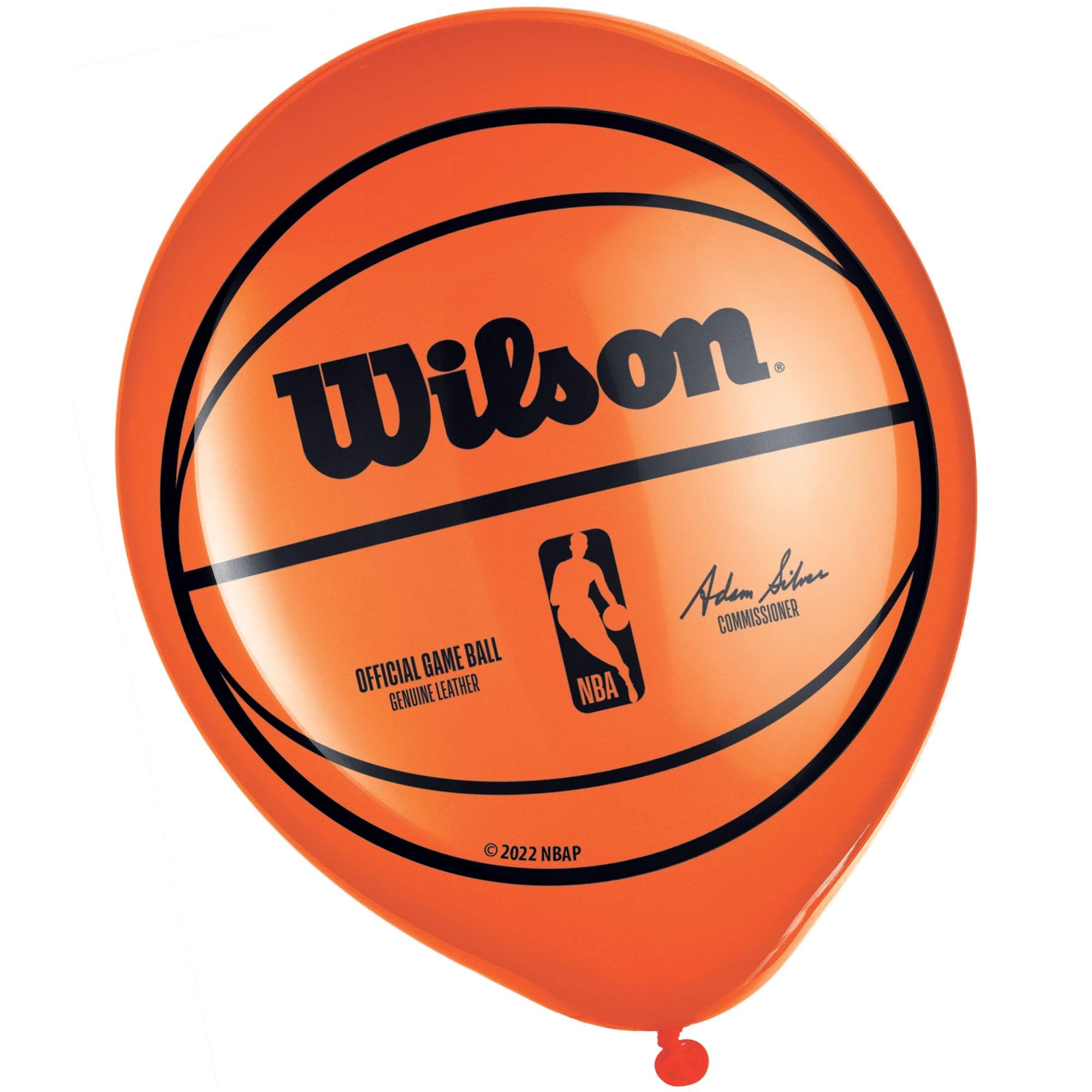 Vibrant Orange & Black NBA Wilson Printed Latex Balloons - 12