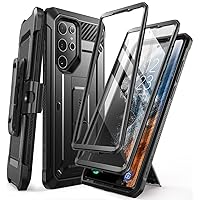SUPCASE UBPro Case for Samsung Galaxy S22 Ultra 5G, [2 Front Frame] Full-Body Dual Layer Rugged Belt-Clip Case with Built-in Screen Protector (Black)