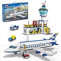 838 Piece Airport Passenger Terminal Building Blocks Set-6IN1 Airplane Building Blocks Toy, Creative Building Projectswith Shuttle Bus,Baggage Truck, Top STEM Toy for Boy and Girl Ages 6 7 8+