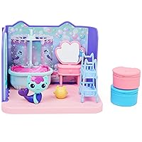 Gabby's Dollhouse, Primp and Pamper Bathroom with Mercat Figure, 3 Accessories, 3 Furniture and 2 Deliveries, Kids Toys for Ages 3 and up