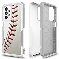 Case for Samsung Galaxy A23 5G, Baseball Sport Red Pattern Shock-Absorption Hard PC & Inner Silicone Hybrid Dual Layer Armor Defender Case for Samsung Galaxy A23 4G/5G