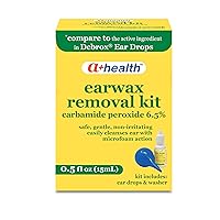 A+ Health Earwax Removal Kit, Carbamide Peroxide 6.5%, Made in USA, Drops and Ear Bulb Syringe, 0.5 Ounces
