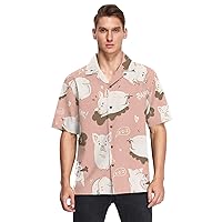 Men's Hawaiian Shirts Short Sleeve Button Down Beach Shirt for Men, S-3XL