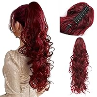MORICA Burgandy Ponytail Extension Claw Ponytail Extension 24