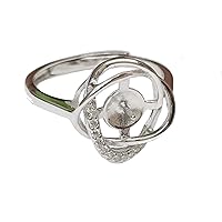 Adjustable Solid 925 sterling silver with Rhodium plated ring setting for pearl or gemstone, pearl mounts, ring mounting, ring blank, jewelry DIY
