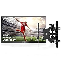 SYLVOX 55-inch Outdoor TV with Wall Mount, Weatherproof TV for Partial Sun Area(Deck Series)