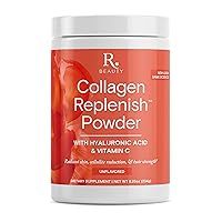 Reserveage Beauty, Collagen Replenish Powder with Hyaluronic Acid & Vitamin C, for Radiant Skin, Cellulite Reduction & Hair Strength, 8.25 Oz, Unflavored