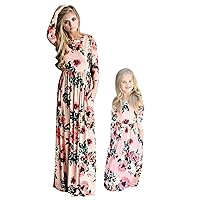 EFOFEI Mommy and Me Matching Maxi Dresses Sleeveless Floral Printed Family Matching Outfits