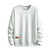 Mens Sweater Crew Neck Long Sleeve Knitted Pullover Sweaters Regular Fit Graphic Pullovers Tops