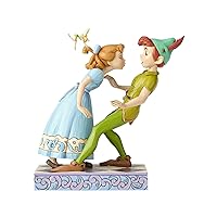 Enesco Disney Traditions by Jim Shore 65th Anniversary Peter Pan and Wendy Stone Resin, 7.4” Figurine, 7.4 Inches, Multicolor