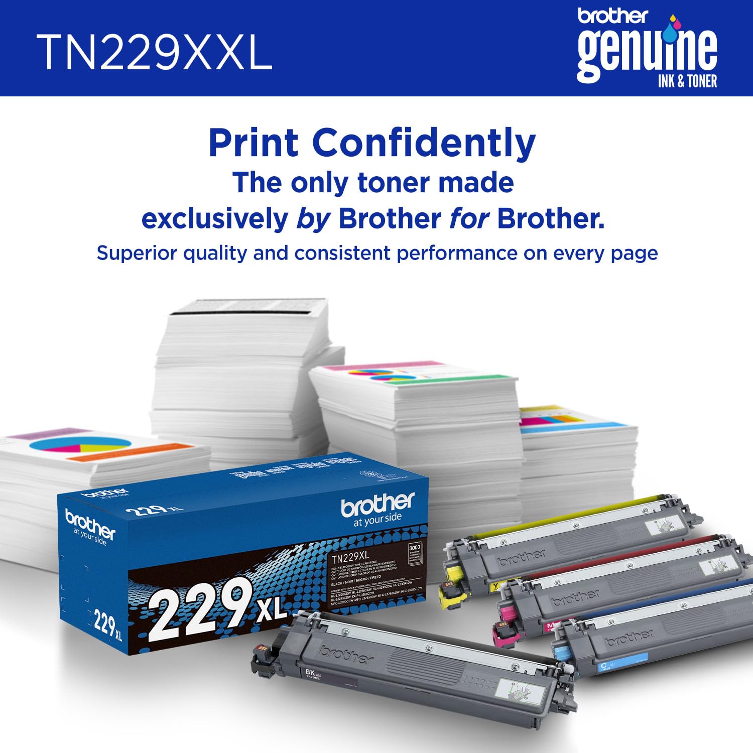 Brother Genuine TN229XXLM Magenta Super High Yield Printer Toner Cartridge - Print up to 4,000 Pages(1)