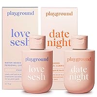Love Sesh and Date Night, 2 Pack Bundle, Water-Based Personal Lubricant, Natural and Safe to Use with Latex Condoms, for Men, Women, Couples, 3.7 Fl. Oz Each