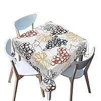 fruit pattern Tablecloth Square,Grape theme,Waterproof/Spill Proof/Stain Resistant/Wrinkle Free/Oil Proof Table Cover,for Birthday Cake Table Holiday Banquet Decoration（multicolor，40 x 40 Inch）