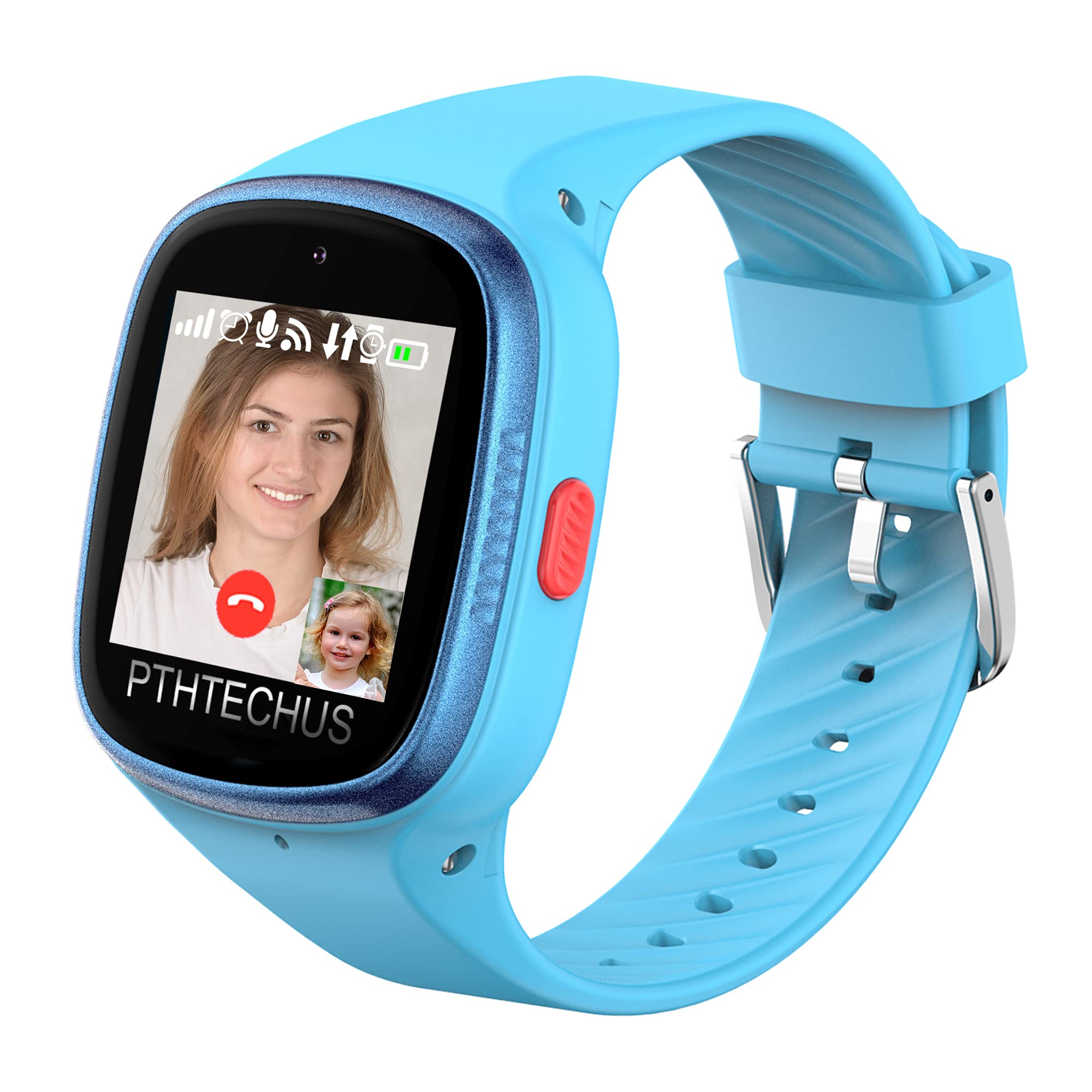 PTHTECHUS 4G Watch Phone for Children - Kids Smart Watch with WiFi, Dail, Voice Messages & Video Calls, GPS Location, Students School Mode, SOS Fun...