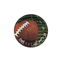Fun Express - Football Dessert Plates (8pc) for Party - Party Supplies - Print Tableware - Print Plates & Bowls - Party - 8 Pieces