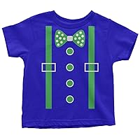 Threadrock Little Boys' Green Tuxedo Bow Tie & Suspenders Toddler T-Shirt