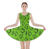 CowCow Womens Casual Sexy Sundresses Halloween Ghost Print A Line Skater Dress with Pockets, XS-5XL