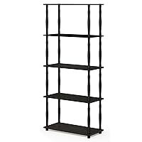 Turn-N-Tube 5-Tier Multipurpose Shelf / Display Rack / Storage Shelf / Bookshelf, Classic Tubes, Espresso/Black