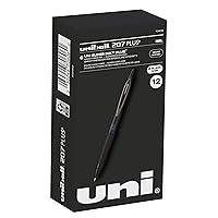 uni-ball 207 Plus+ Retractable Rollerball Gel Pens 12 Pack in Black with 0.5mm Micro Point Pen Tips - Uni-Super Ink+ is Smooth, Vibrant, and Protects Against Water, Fading, and Fraud