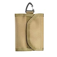 Tri-Fold Outdoor Tactical Wallet,Men Polyester Wallet With Coin Pocket And Credit Card Holder (Khaki,M)